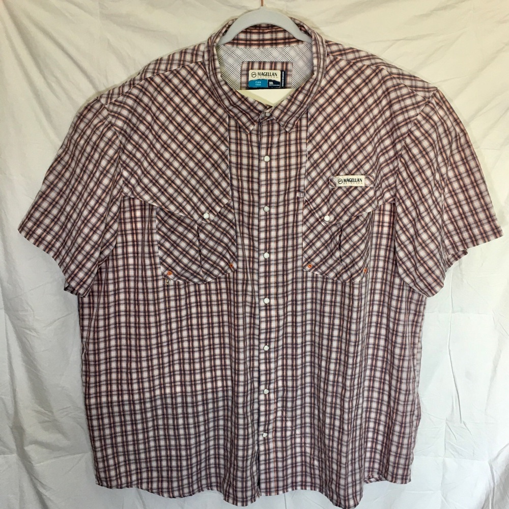 Magellan Mens 3XL Classic Fit Pecos River Pearl Snaps Fishing Shirt